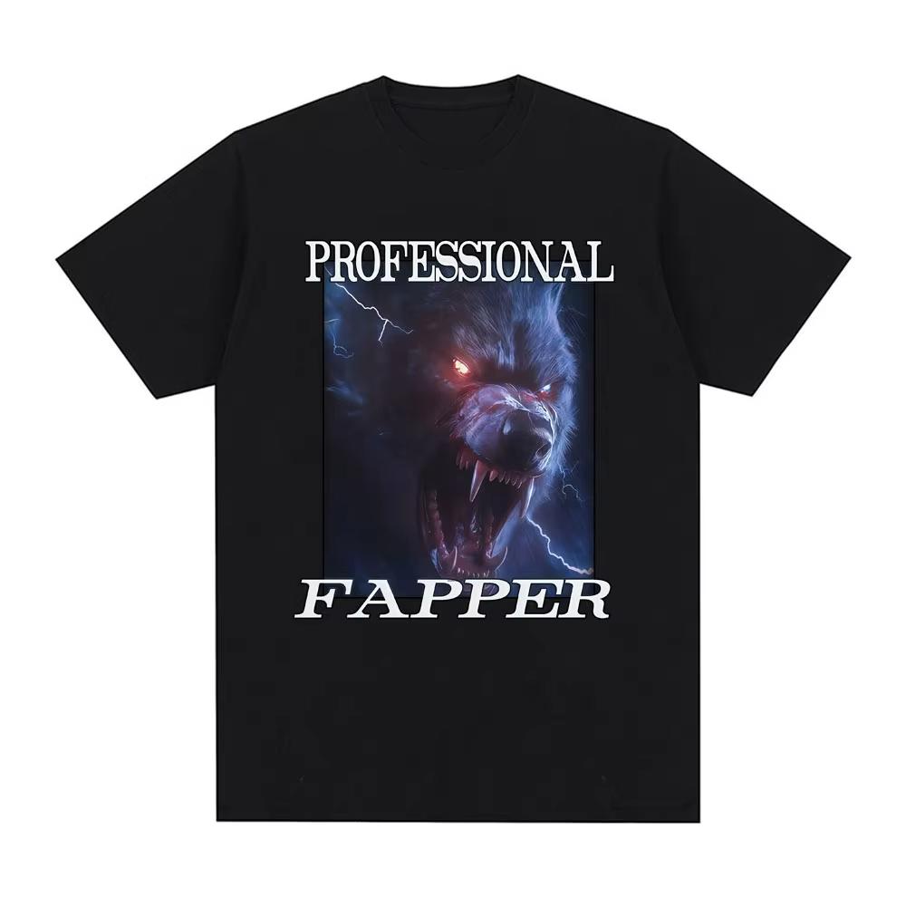 

Professional Fapper Funny Wolf Meme Graphic T-Shirt Men s Women Fashion Short Sleeve Summer Cotton Casual Oversized T Shirt -... S разноцветный