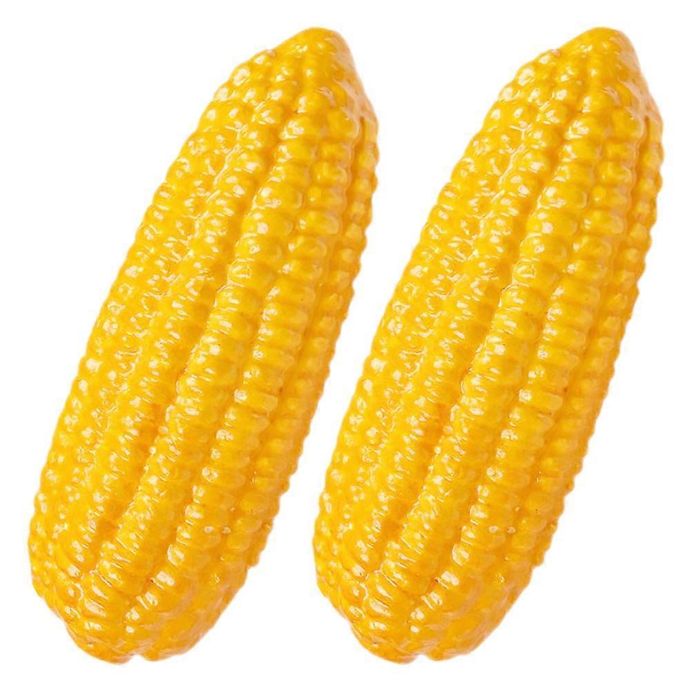 Simulation Corn Foam Model for Decoration 2Pcs Decorative Corn Props Yellow