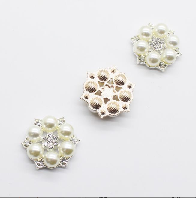 10 ks/šarže 28mm Kovové Perlové Knoflíky DIY Nádherné Ručně Vyráběné Křišťálové Mašle Svatba Dekorace Doplňky