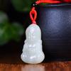 Natural Hotan Jade Little Buddha Male Pendant Women's Necklace Birthday Gift for Girlfriend and Wife with Certificate