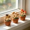 Mini Resin Mushroom Figurine Tiny Bonsai Craft Decoration Small Lawn Fairy Garden Ornament for Indoor Outdoor Terrarium DIY Craft Home Tabletop Micro