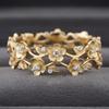 Classic Inlaid White CZ Flower Women's Ring Minimalist Gold Color Geometry Daily Wear Party Jewelry Anniversary Gift