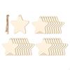 25 Stück Unfertige Stern Holzscheiben Chips Blank mit Schnur Ornamente für Bastelarbeiten