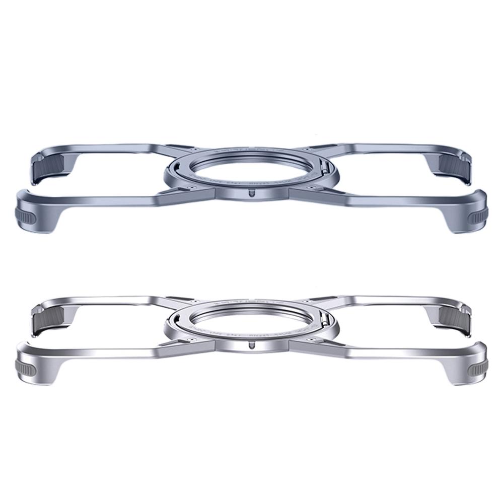 Metal Aluminium Alloy Magnetic Frameless Phone Case Bumper Shockproof Cover 360° Stand for iPhone 14 13 15 Pro Max