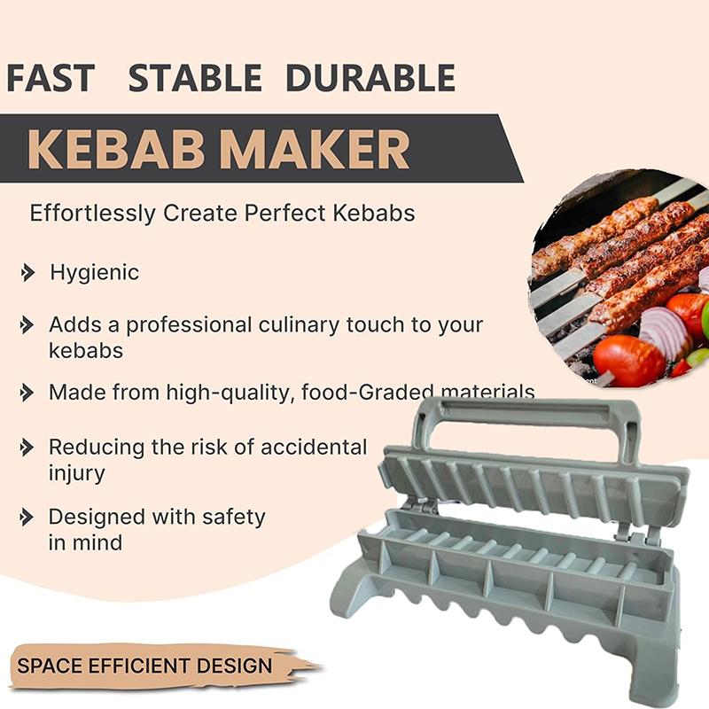 Kebab Maker Nem Enkelt Række Grill Barbecue Spyd Tilbered Kebab Maker Presse Maskine Genanvendelig Manuel Grill Kebab Form