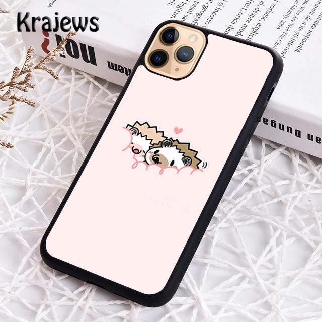 Krajews Hedgehog and Balloon Phone Case Cover For iPhone 17 Air 16 15 14 plus 11 12 13 pro max coque Shell Fundas