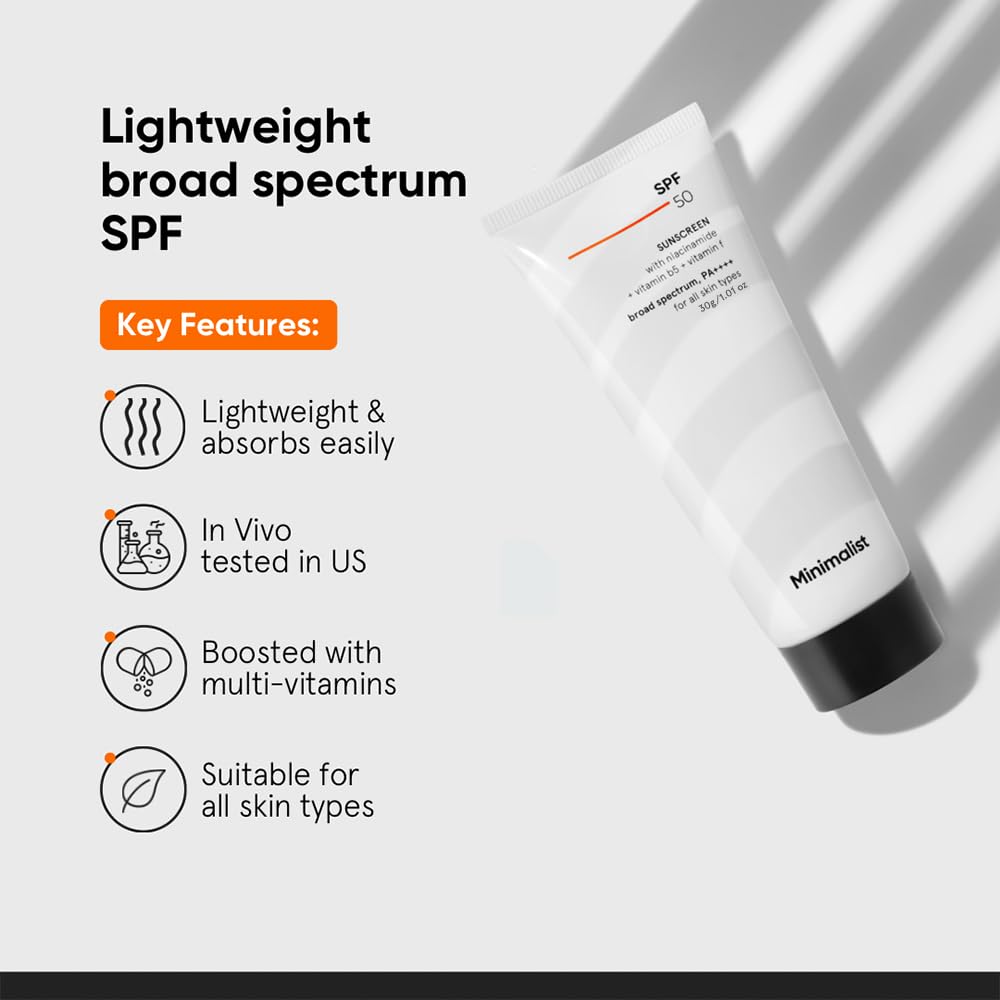 Minimalist Sunscreen SPF 50 PA++++ Lightweight Broad Spectrum Moisturizer for Women & Men 30g Pack of 1