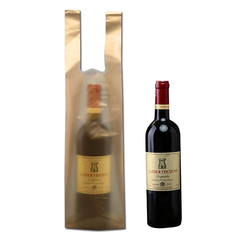 Plastic Handbag Single Double Wine Bottle Storage Sack Halloween Thanksgiving Wedding Gift Packaging Pouch Champagne Beverage Universal White Vest Bag