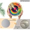 2D Flat - 1pc Vintage Round "Music Film" Metal Sign - Aluminum Wall Art with Vinyl Record & Musical Notes Design, Colorful Retro Decor for Garage