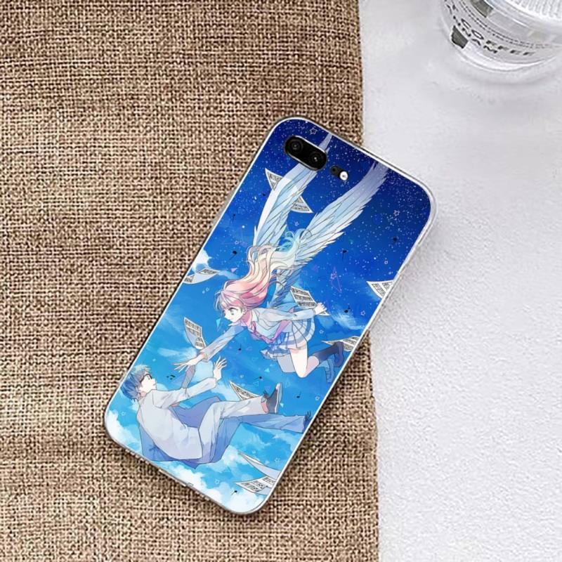 

Your Lie In April Phone Case For Huawei P50 P40 P30 Pro Mate 40 30 Pro Nova 8 8i Y7P Honor Transparent Phone Cover Honor 9C