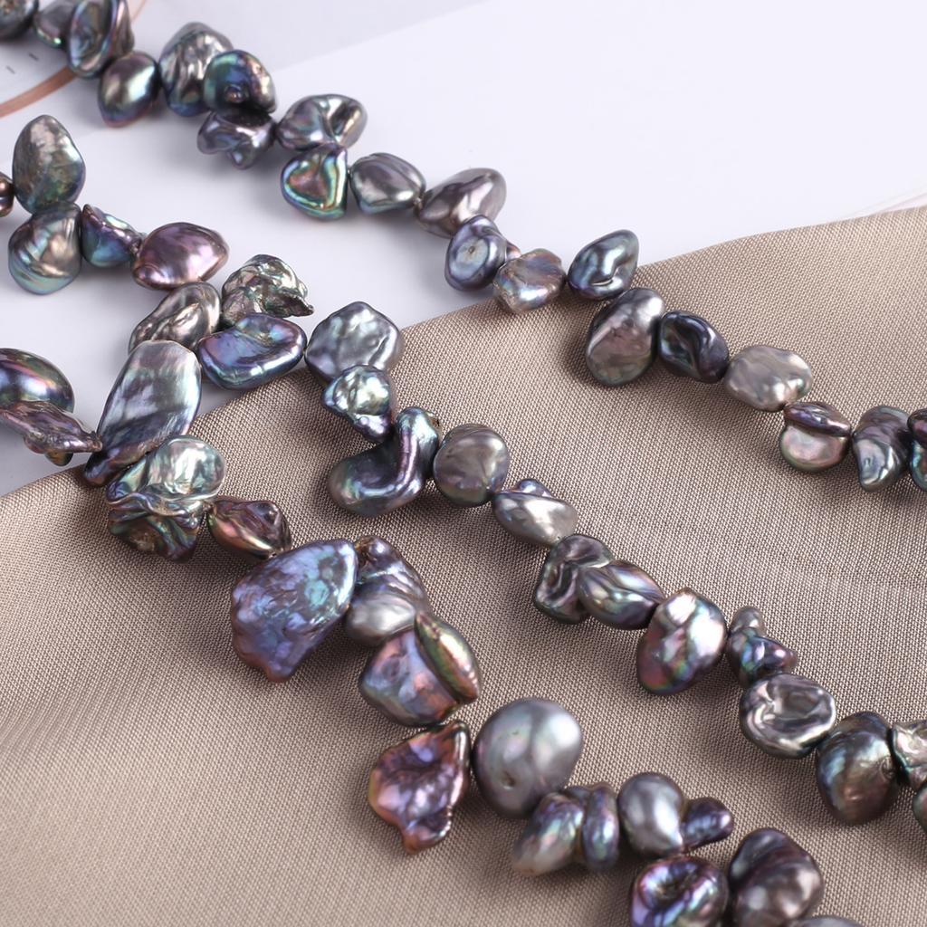 1String, Black Natural Freshwater Pearls, Baroque Irregular Pearl Beads, 6-9mm, for DIY Jewelry Making, Unique Birthday Party Wedding Crafts, 36cm