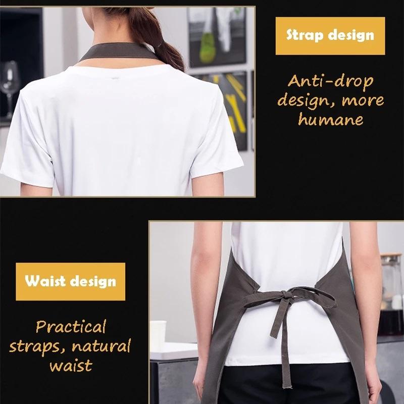 Waterproof Kitchen Apron Perfessional Kitchen Apron Restaurant Shop Waiter Work Uniform Women/Men With Pockets Cleaning Pinafore