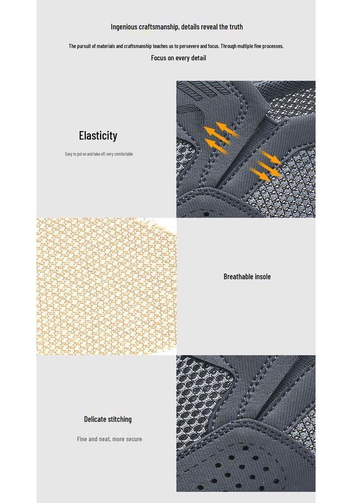 2025 Men's Summer Breathable Mesh Old Beijing Cloth Shoes with Polyurethane Soft Non-slip Sole