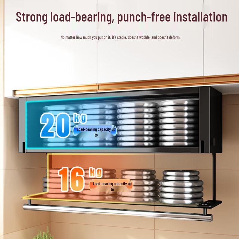 Under-Cabinet Pull-Down Spice Rack with Sensor Light
