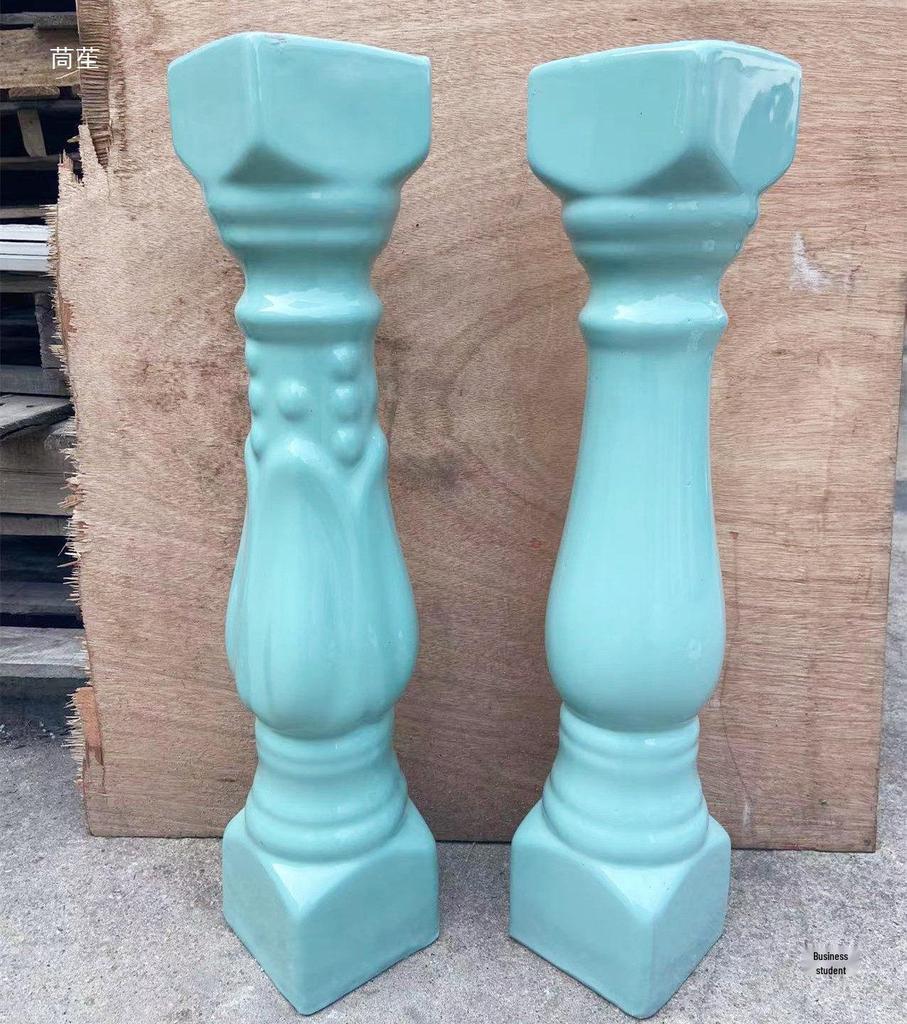 Antique High-Temperature Ceramic Guardrail Vase Column for Garden Balcony Architecture