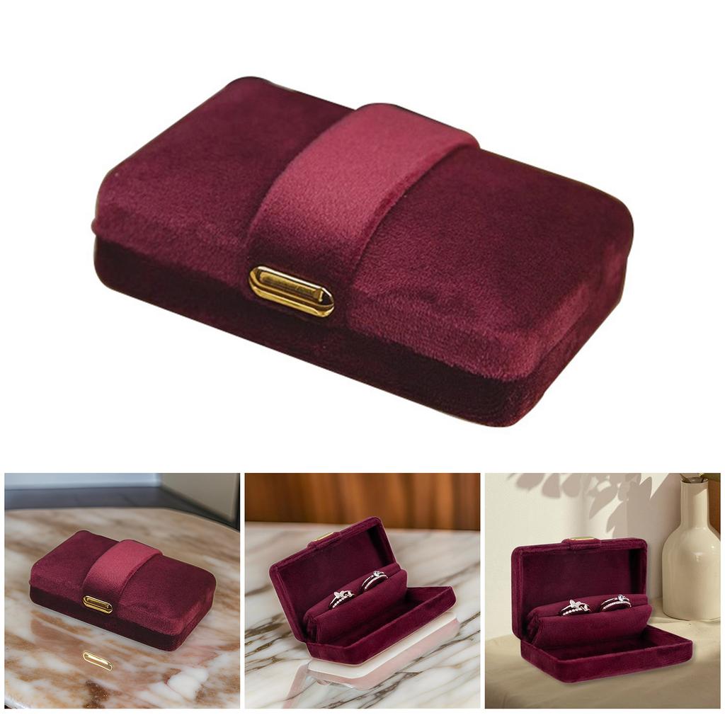 Velvet Ring Box For Jewelry Display And Storage Soft Interior Crafted Jewelry Rings Box With Multiple Compartments