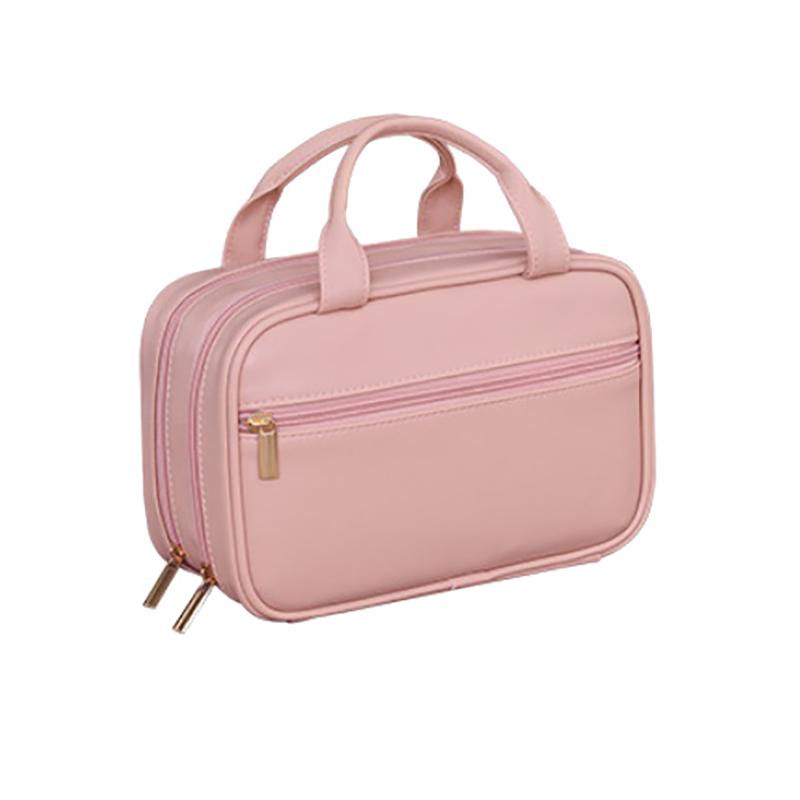 

Большая дорожная косметичка для женщин из искусственной кожи, органайзер для макияжа, женские туалетные принадлежности, сумки, косметичка, сумка для хранения, роскошная женская розовый