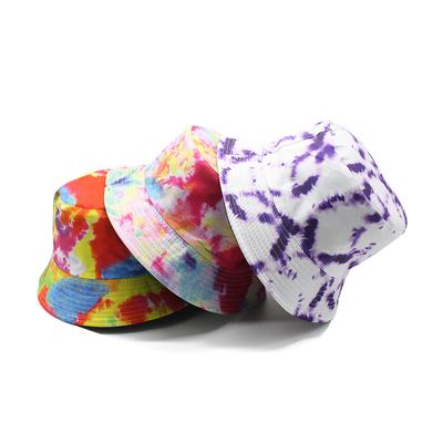 Tie-Dye-Bucket-Hut für Damen, doppelseitig, für den Herbst, Street-Graffiti-3D-Druck, Sonnenhut