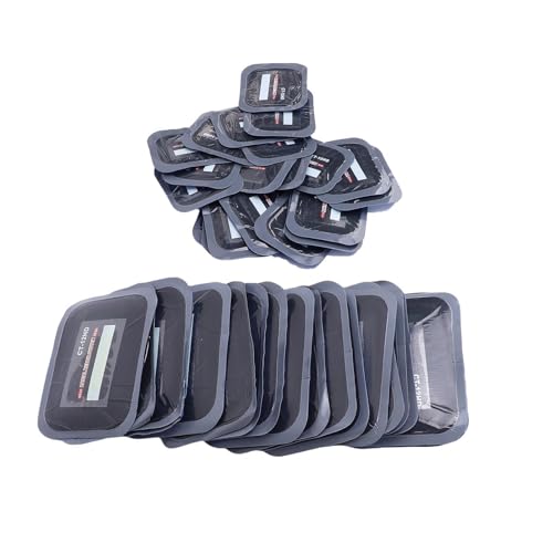 Qiilu Tire Patch Kit, Heavy-Duty Radial Repair Patches for Cars, Trucks, Buses, Tractors, Emergency Puncture Repair Tool, 40 Pieces of Rubber Patches
