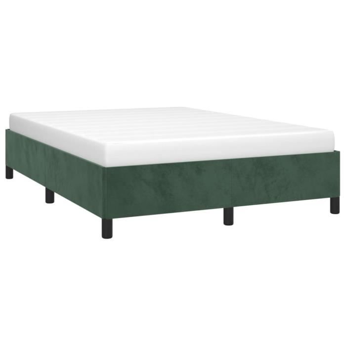 VidaXL Cadre de lit Vert foncé 140x200 cm Velours347327