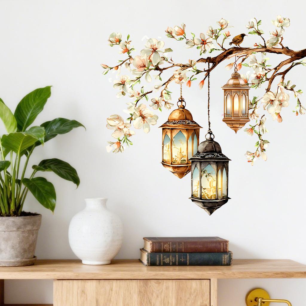 Exquisite Lotus Mandala Bedroom Living Room Entrance Home Decoration Retro Star Moon Self Adhesive Wall Stickers