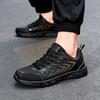 New Spring Black Running Shoes Men's Leather Sneakers Waterproof and Non-slip Casual Travel Shoes