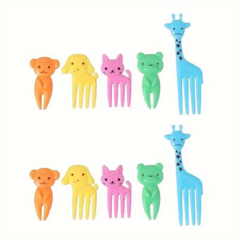 Animal Farm Fruit Fork Mini Cartoon Children Snack Cake Dessert Food Pick Toothpick Bento Lunches Party Decor Random Color