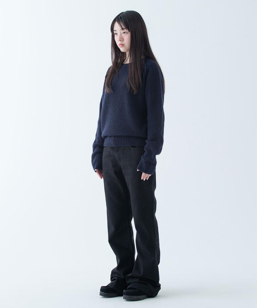 Ohesio Saddle Wool Round Knit, Navy