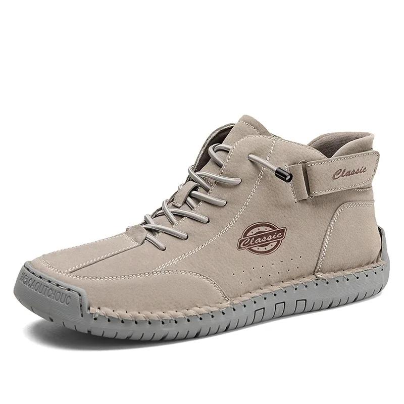 New Men's Boots PU Leather Men Ankle Boots Work Boots Outdoor Casual Sneakers Handmade Men's Luxury Boots Leather Designer Boots