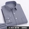 Men's Formal Shirt Long Sleeve Office Solid Color Striped Pocket Fashion Business Professional Wear Social White Shirt