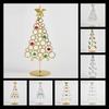 Iron Small Tabletop Christmas Tree Simulates Glowing Bell Decorations Trees