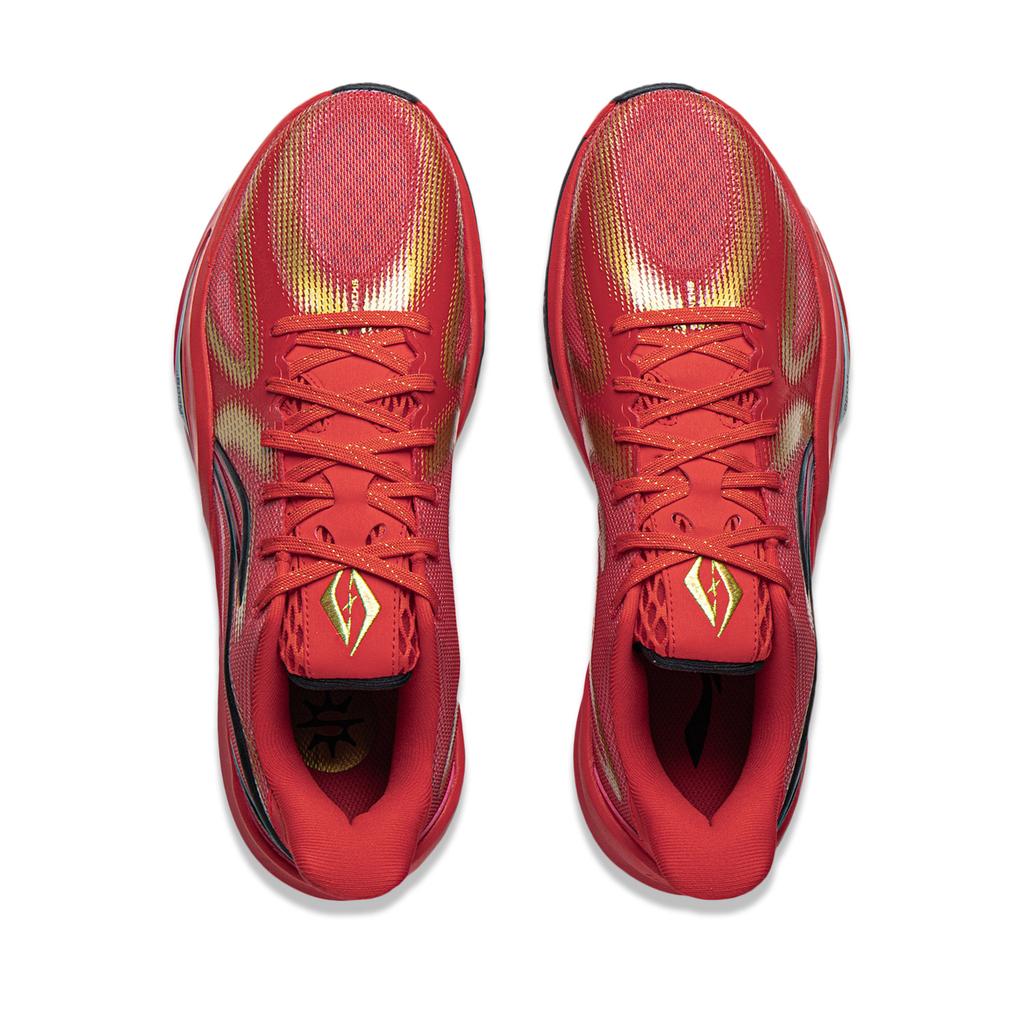 Li Ning Cushioning Slip Resistant Abrasion Resistant Breathable Rebound Grip Low top Basketball Shoes Men's Red ABAW007-3