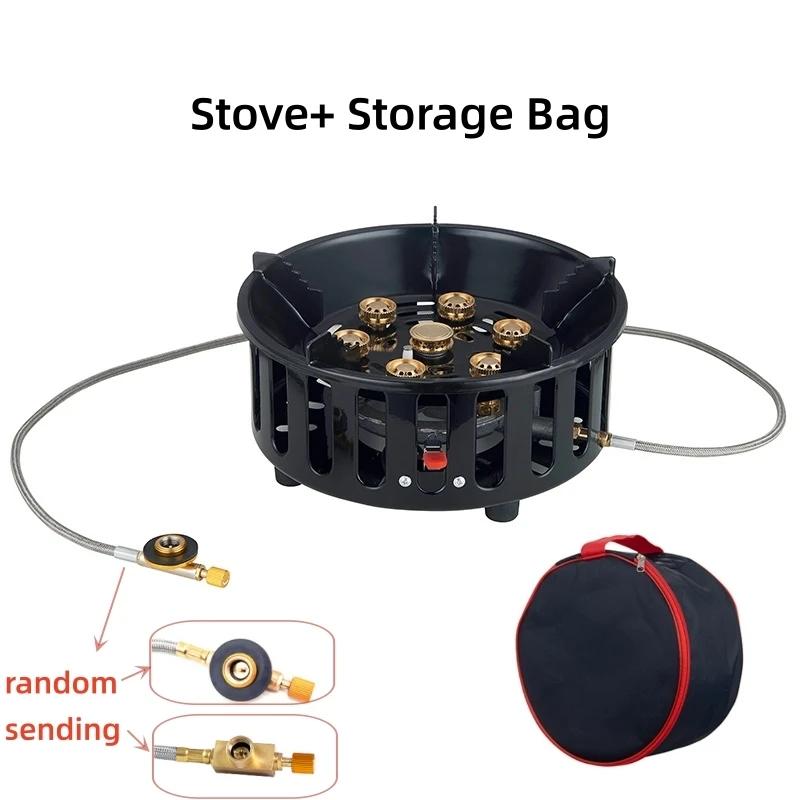 Aragaz de camping cu putere mare de foc 19800W, arzător portabil cu gaz pentru turiști, aragazuri de exterior rezistente la vânt, drumeții, grătar, BBQ, gătit, vase de gătit