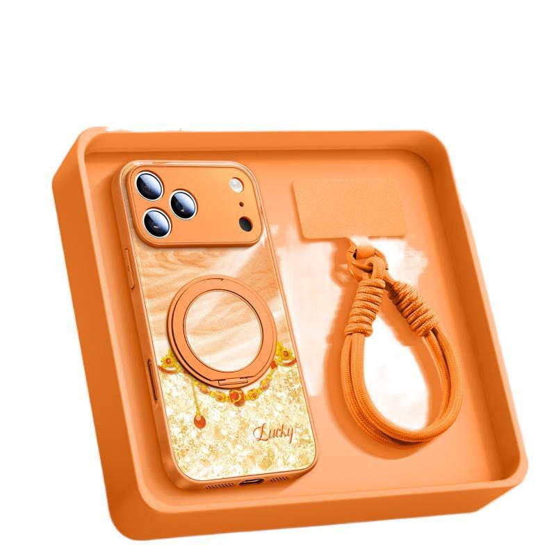 Applicable to Apple 17promax mobile phone case, new iPhone15 glass case 16pro magnetic suction bracket 14pro