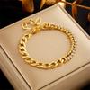 Gold Cuban Link Crystal Tennis Bracelet – Luxury Stackable Jewelry, Shiny Elegance Gift for Men Women