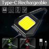 Multi-functional  Magnetic COB Work Light Key Chain Lights Type-C USB Rechargeable Flashlight Mini Camping Lantern Torch