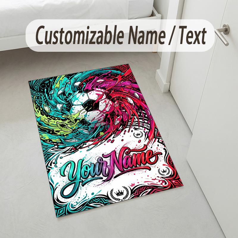 Snack Jar Theme Soft Crystal Velvet Rug Custom Name & Text Print Non Slip Floor Rug for Bedroom Living Room