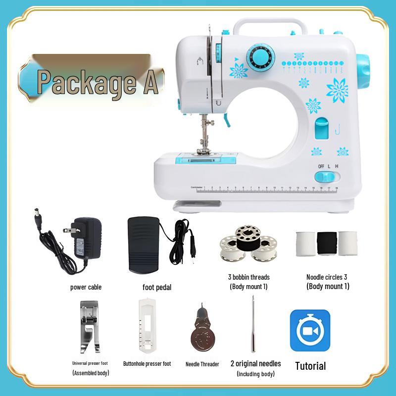 Compact Multifunctional Sewing Machine: Electric Overlock with Foot Pedal for Thick Fabrics and Garments