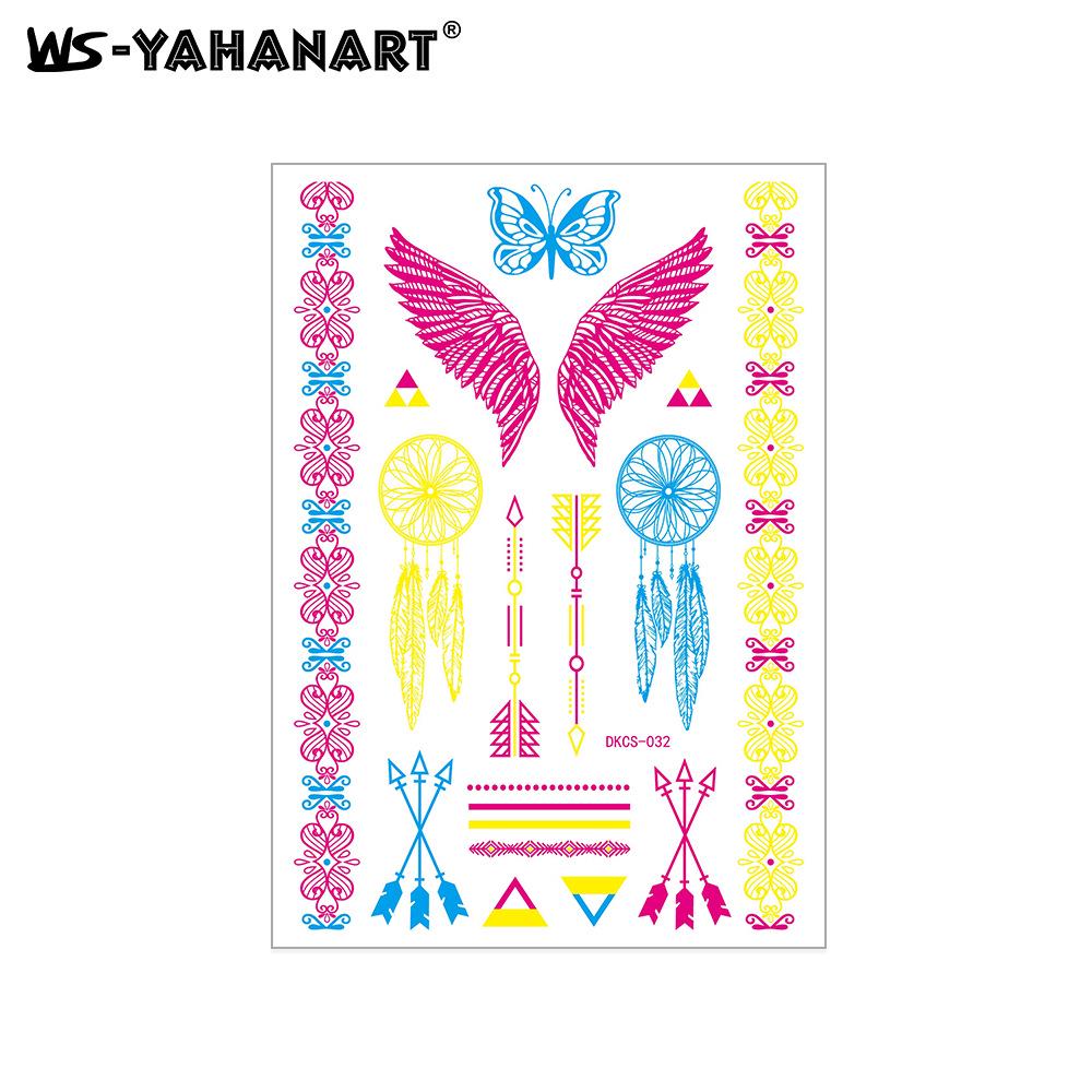 Creative Fluorescent Waterproof Full Arm and Face Tattoo Sticker