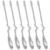 6 Pcs Stirrers Mixing Spoons Stainless with Curved Handle Coffee Stirring Steel