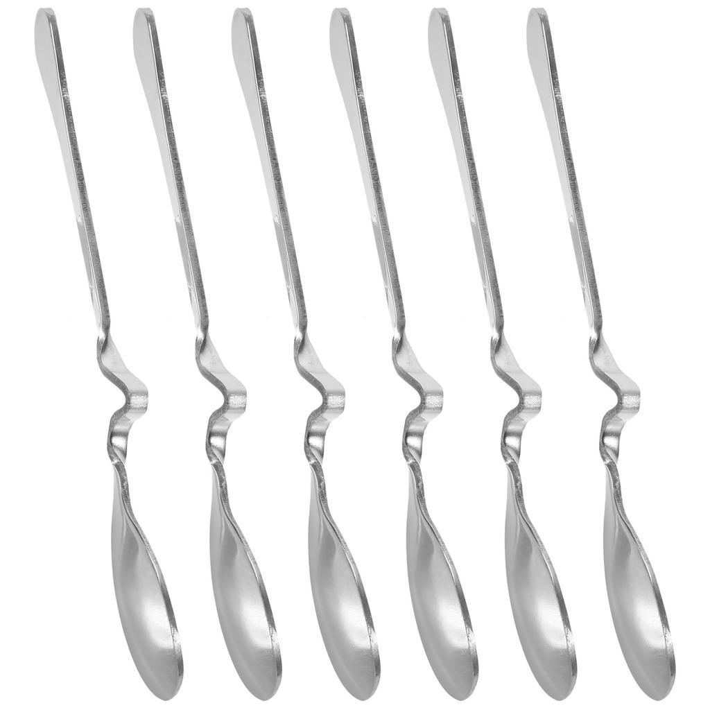 6 Pcs Stirrers Mixing Spoons Stainless with Curved Handle Coffee Stirring Steel