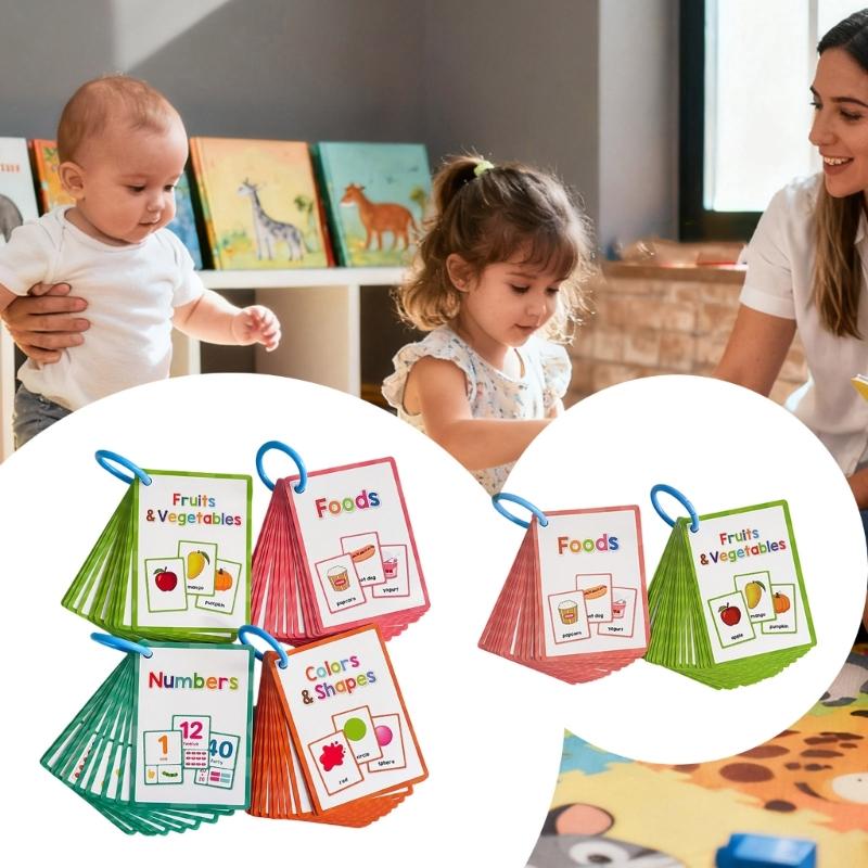 Food Fruit Vegetables Color Numbers Shapes Flashcards Early Learning Word Card Teaching Aid For Preschool Kindergarten