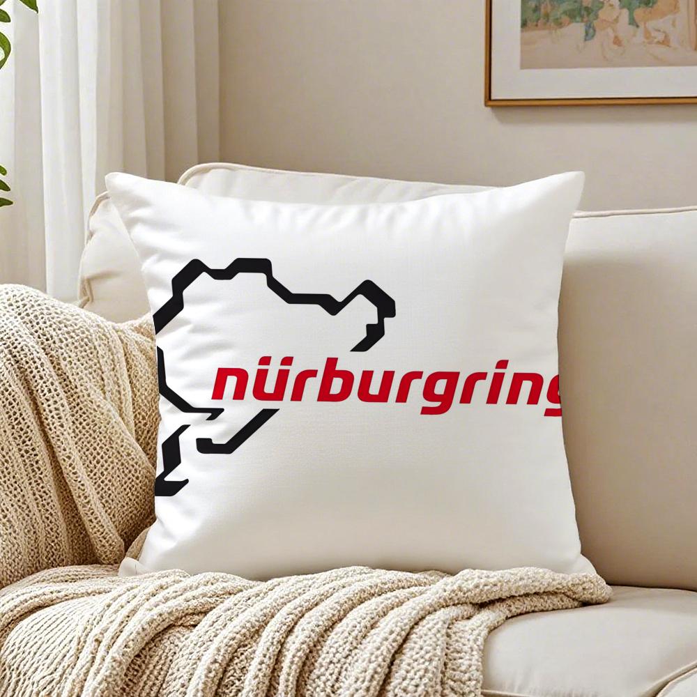 NNurburgringS Sport Car Cushion Cover Linen Pillowcase Soft for Sofa Bed Home Room Decor