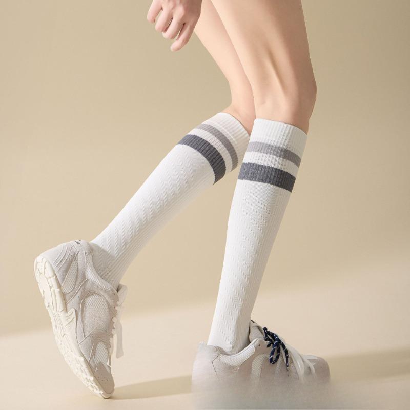 Pressure Sports Socks, Women's Fitness Running Muscle Compression Calf Socks, Professional Cycling Rope Skipping Long Stockings