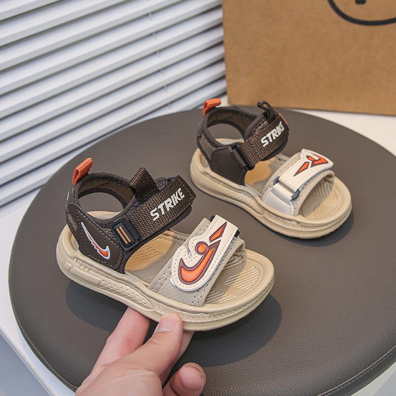 Spring Summer Kids Sandals, Light Soft Sole Casual Beach Shoes for Little and Middle Boys 22 жёлтый