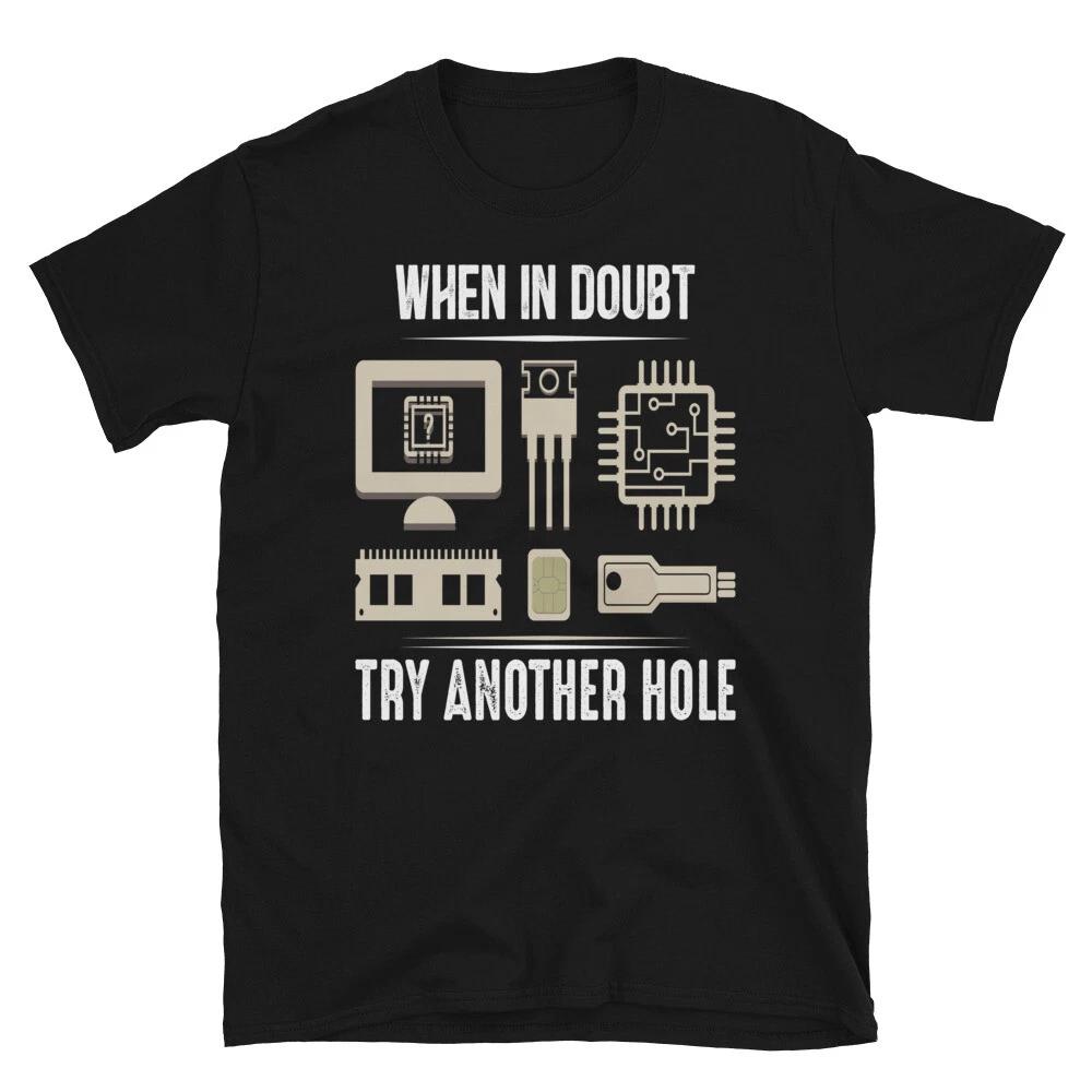 Geeky IT Computer Nerd When In Doubt T-Shirt S