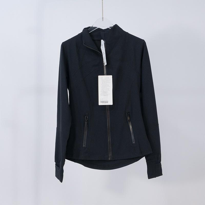 Women's Spring Yoga Sport Jacket - Tight Fit, Casual Jogging, Breathable, Zippered, Stand-Up Collar, Long Sleeve.