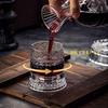 Lazysong Rotating Whiskey Glass with Coaster, 254ml, Perfect for Solo Drinks, Whiskey, Brandy, or Wine (XZVSK660-FG)