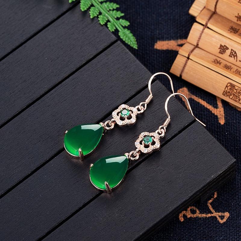 SACE GEMS Classic Retro Water Drop Copper Alloy Zircon Earrings for Women Wedding Party Gifts