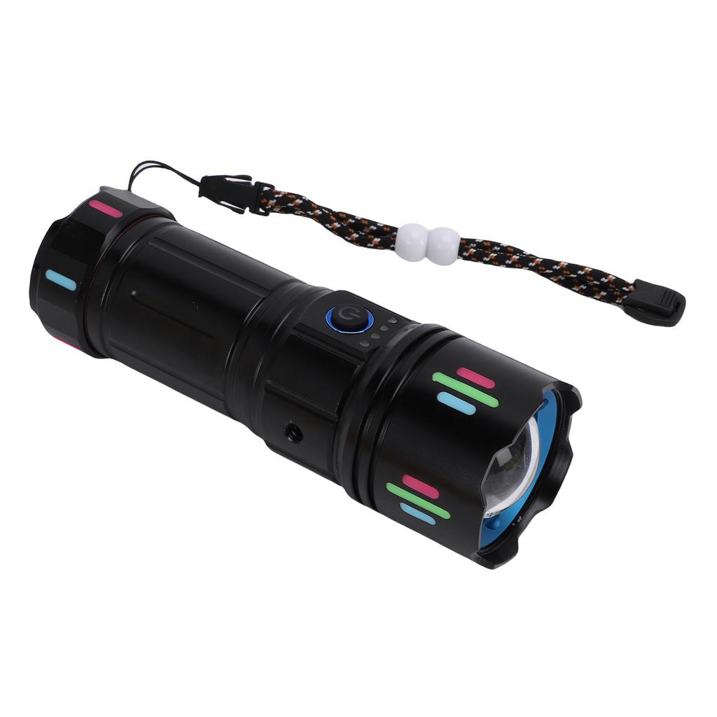Rechargeable LED Flashlight with Digital Display Zoom 1800LM Super Bright Flash Light Waterproofing for Camping Hiking